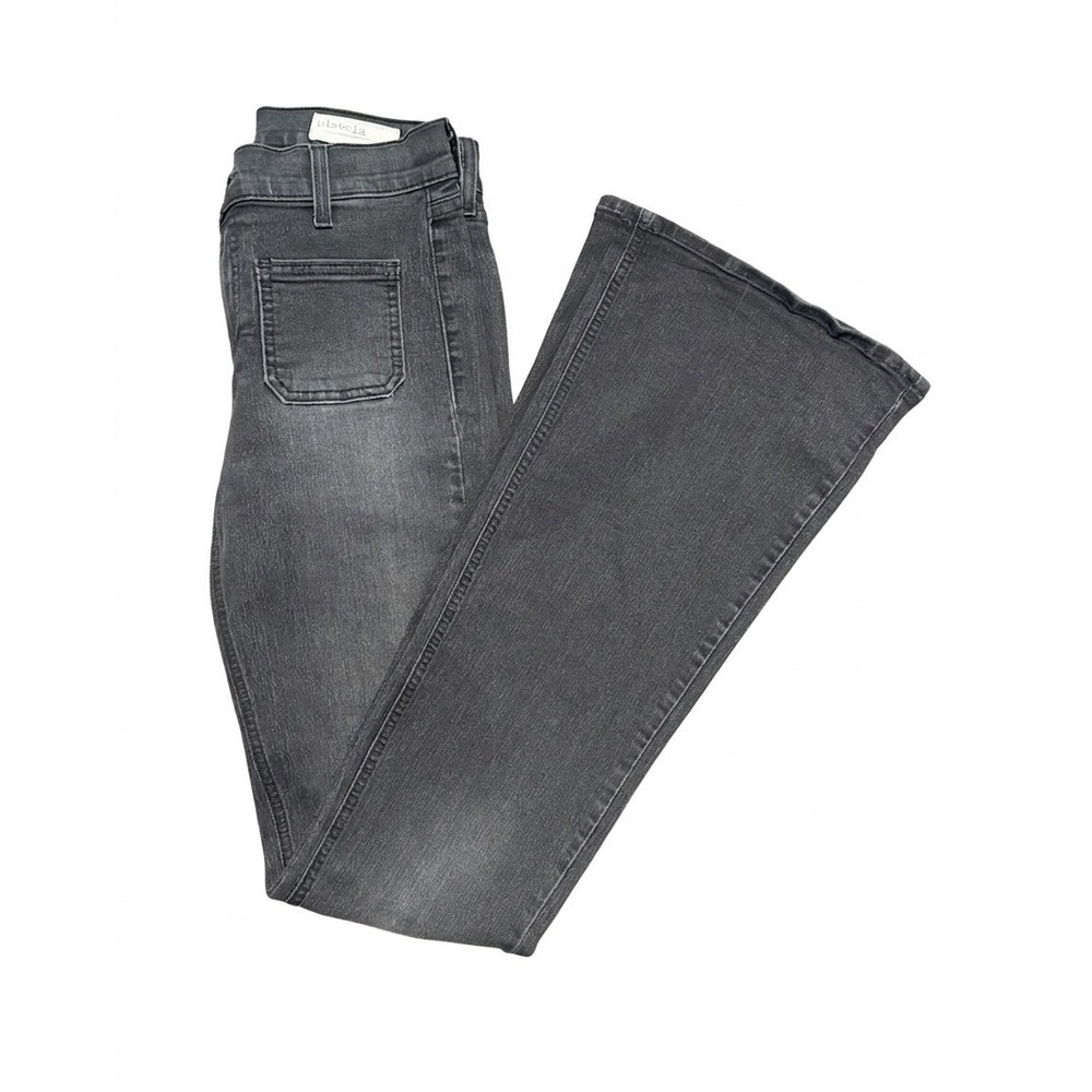 Pistola Faded Black High Rise Flare Jeans Patch Pocket Style P8003 Size 27 - Picture 2 of 7